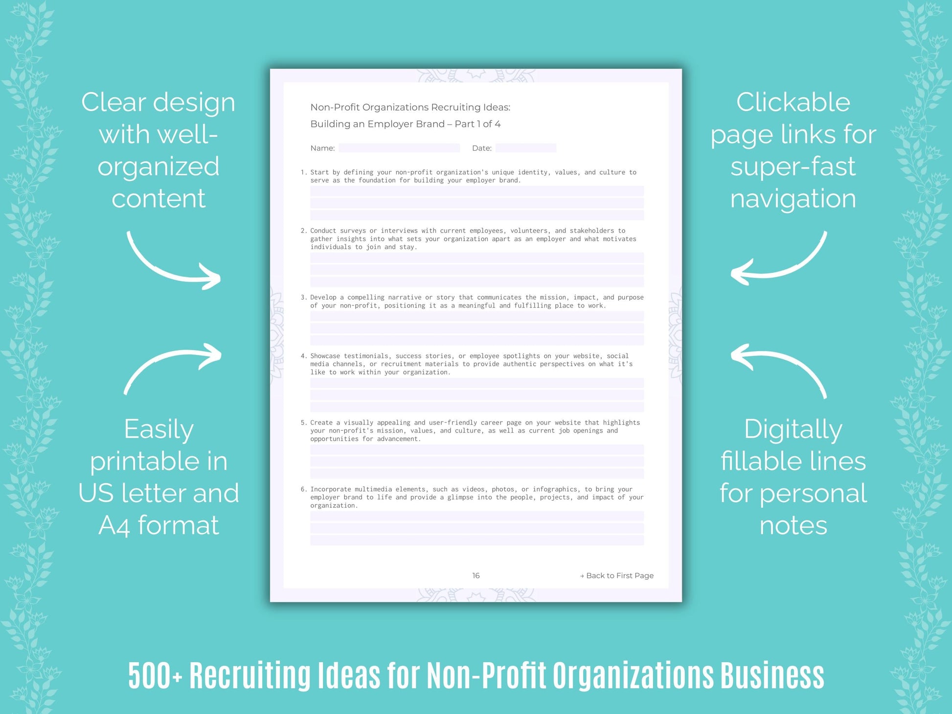 500+ Non-Profit Organizations Recruiting Ideas Workbook
