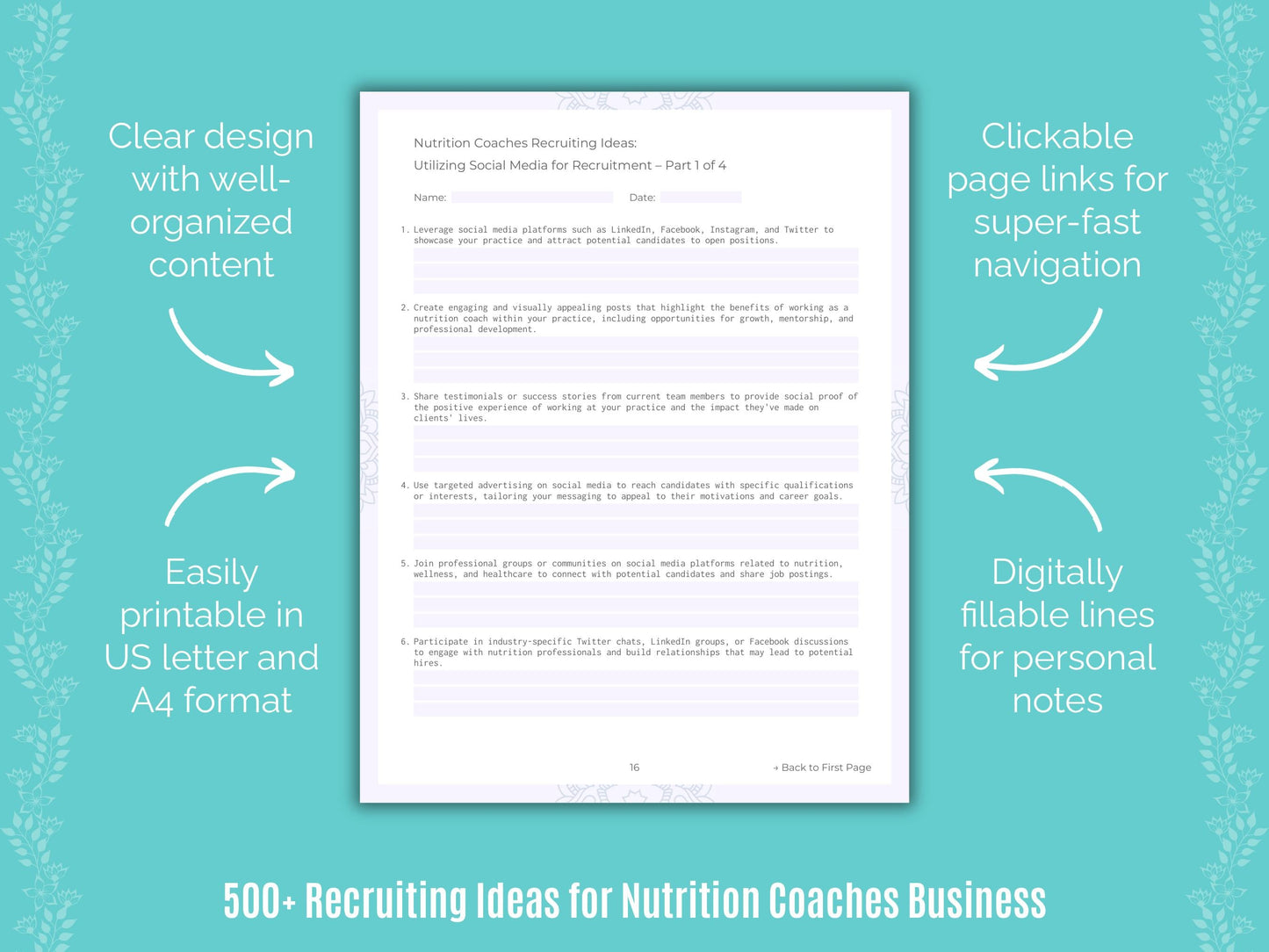 Nutrition Coaches Business Templates