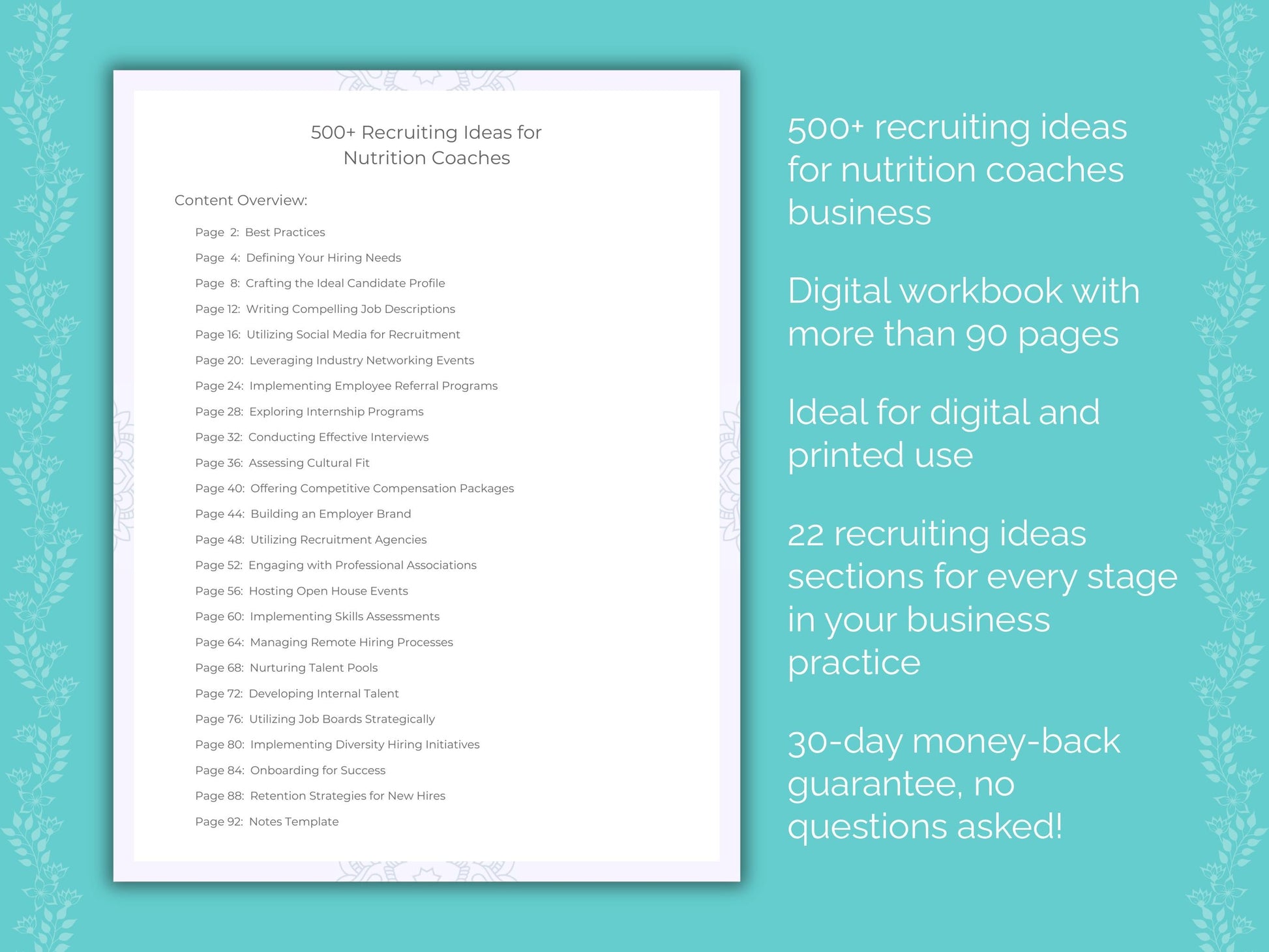 Nutrition Coaches Business Worksheets