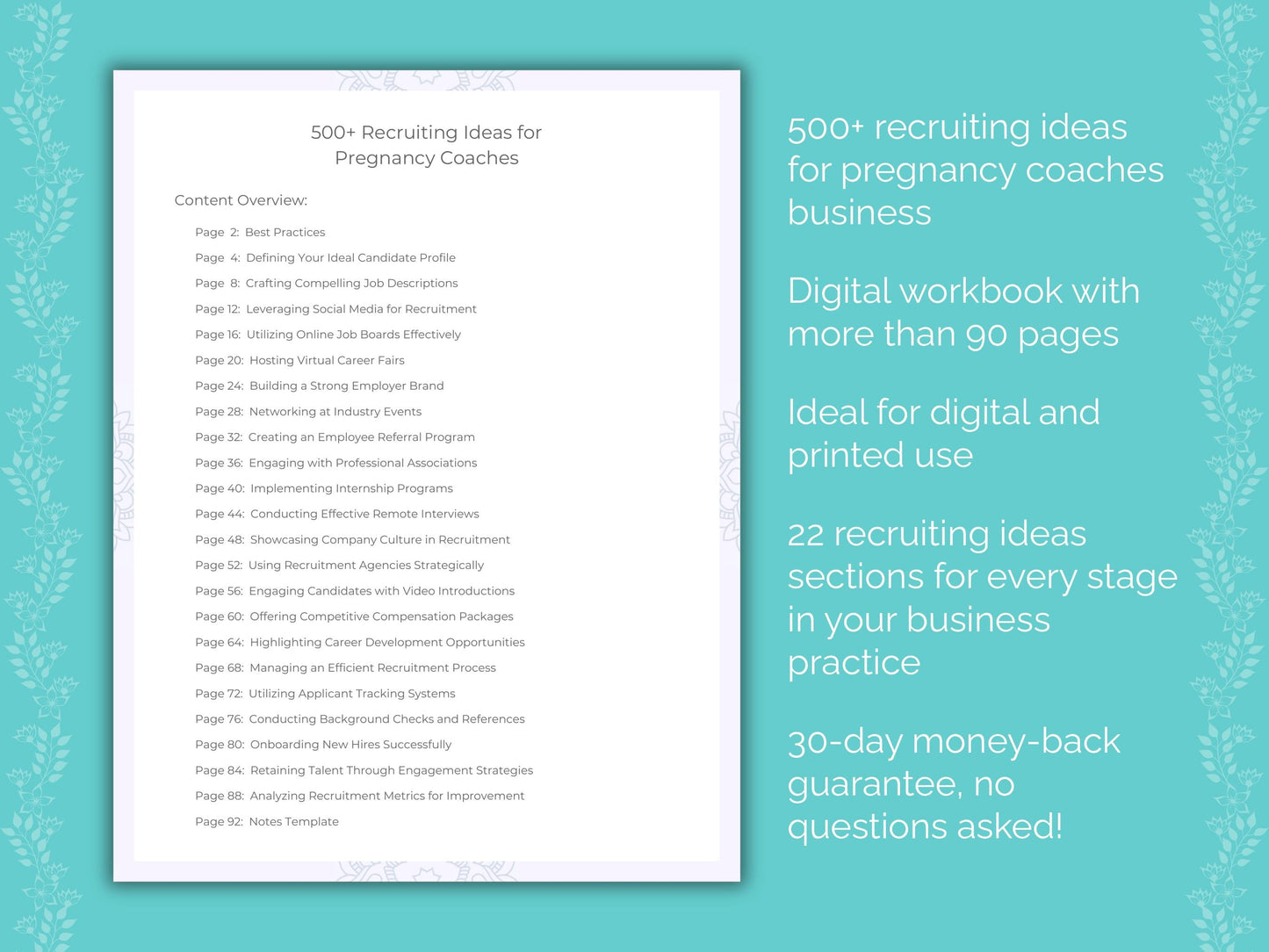 Pregnancy Coaches Business Worksheets