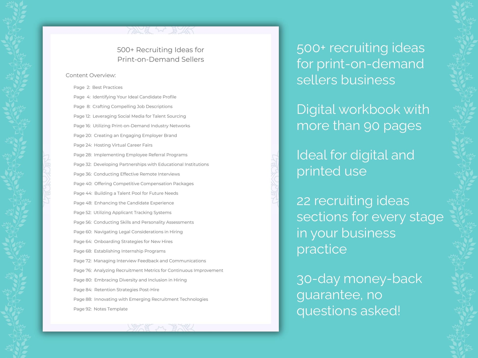 Print-on-Demand Sellers Business Worksheets