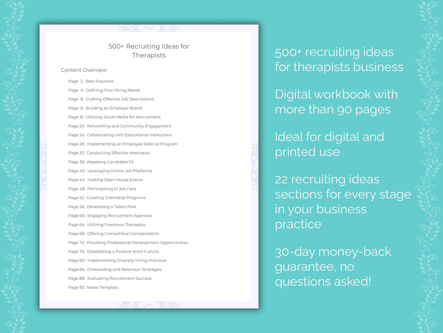 Therapists Business Worksheets