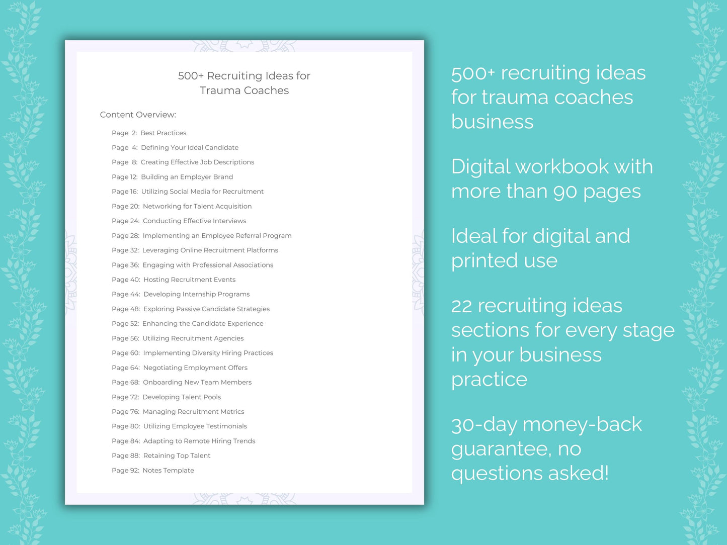 Trauma Coaches Business Worksheets