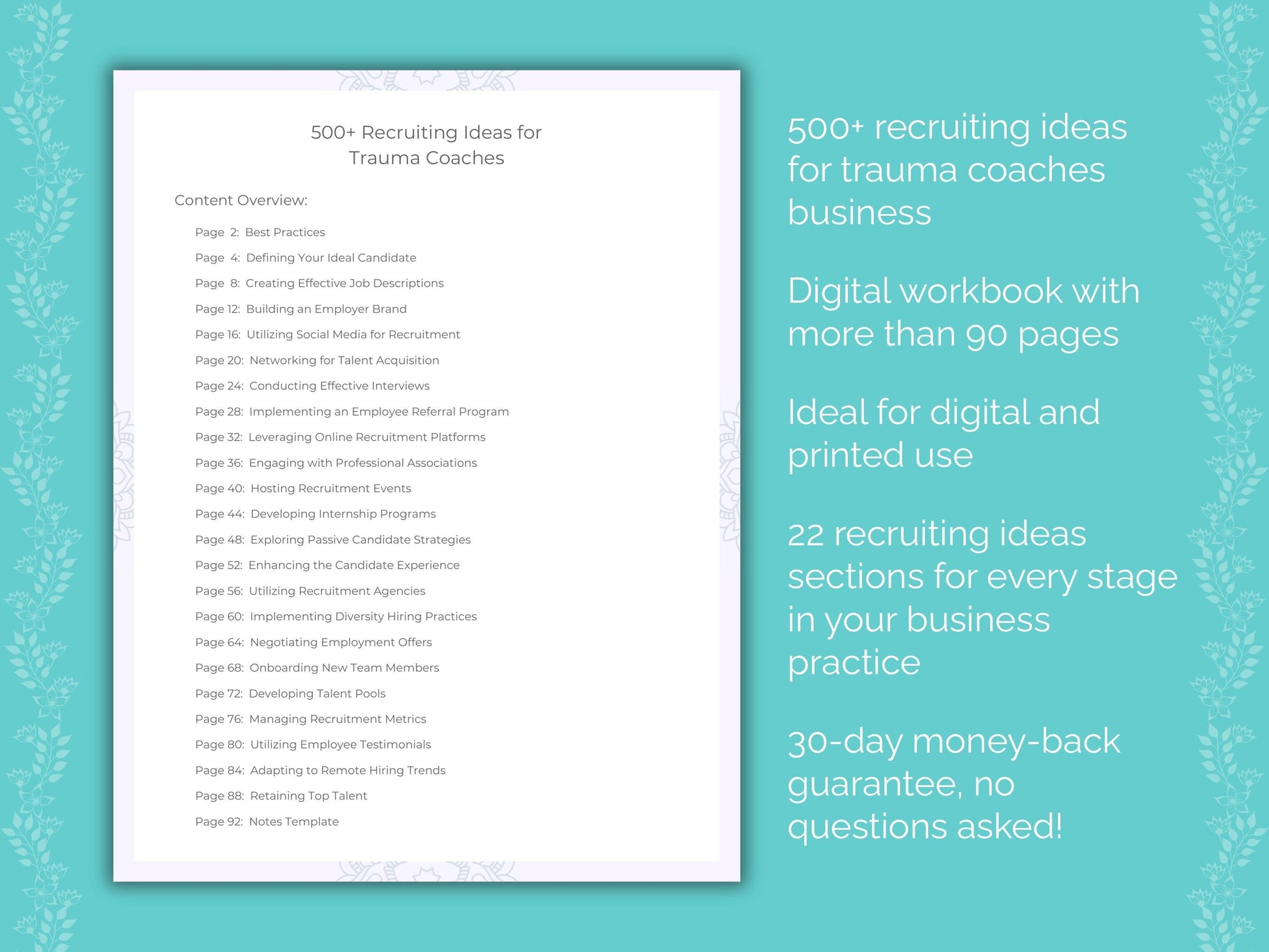 Trauma Coaches Business Worksheets