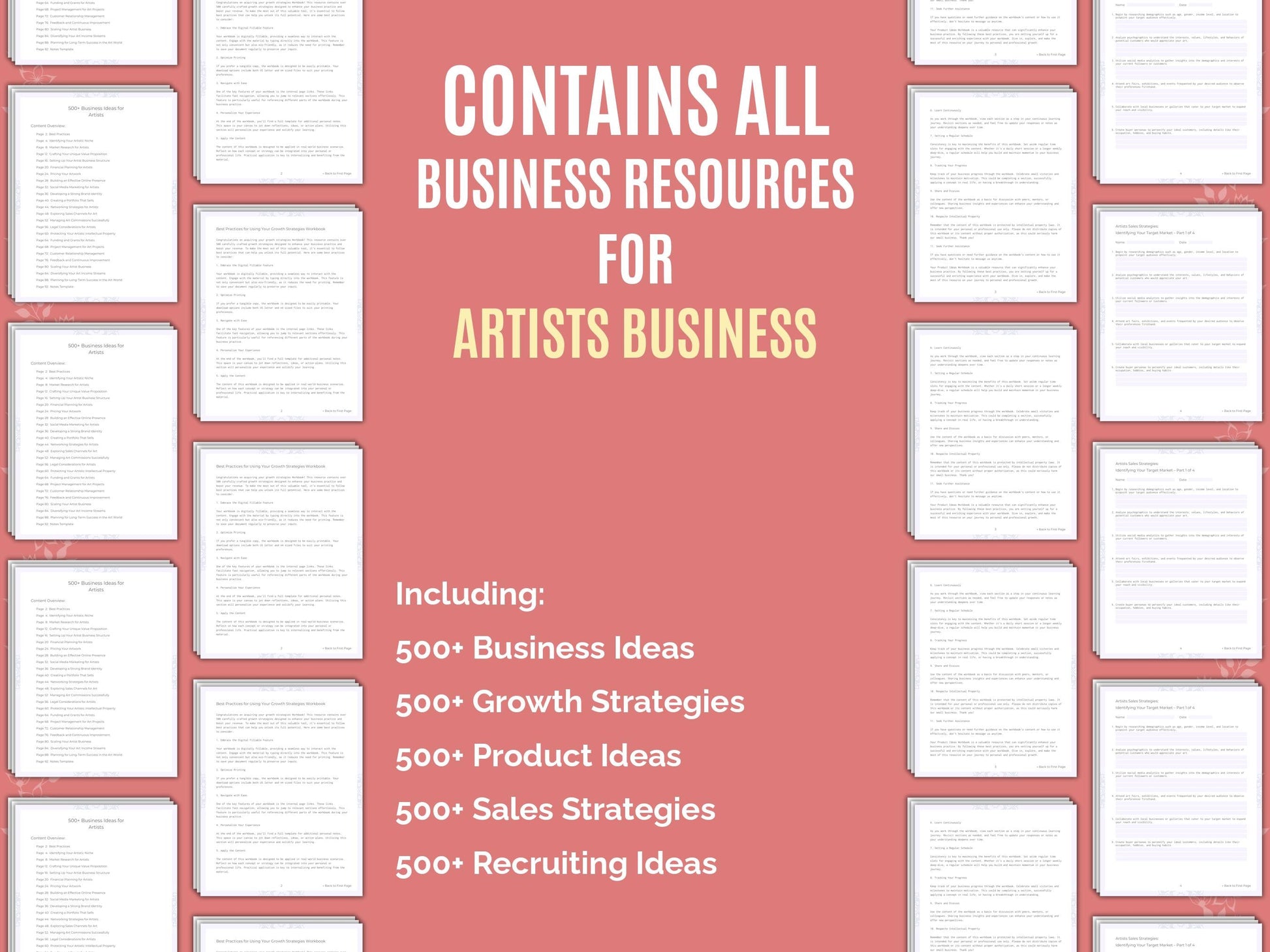 Artists Business Worksheets