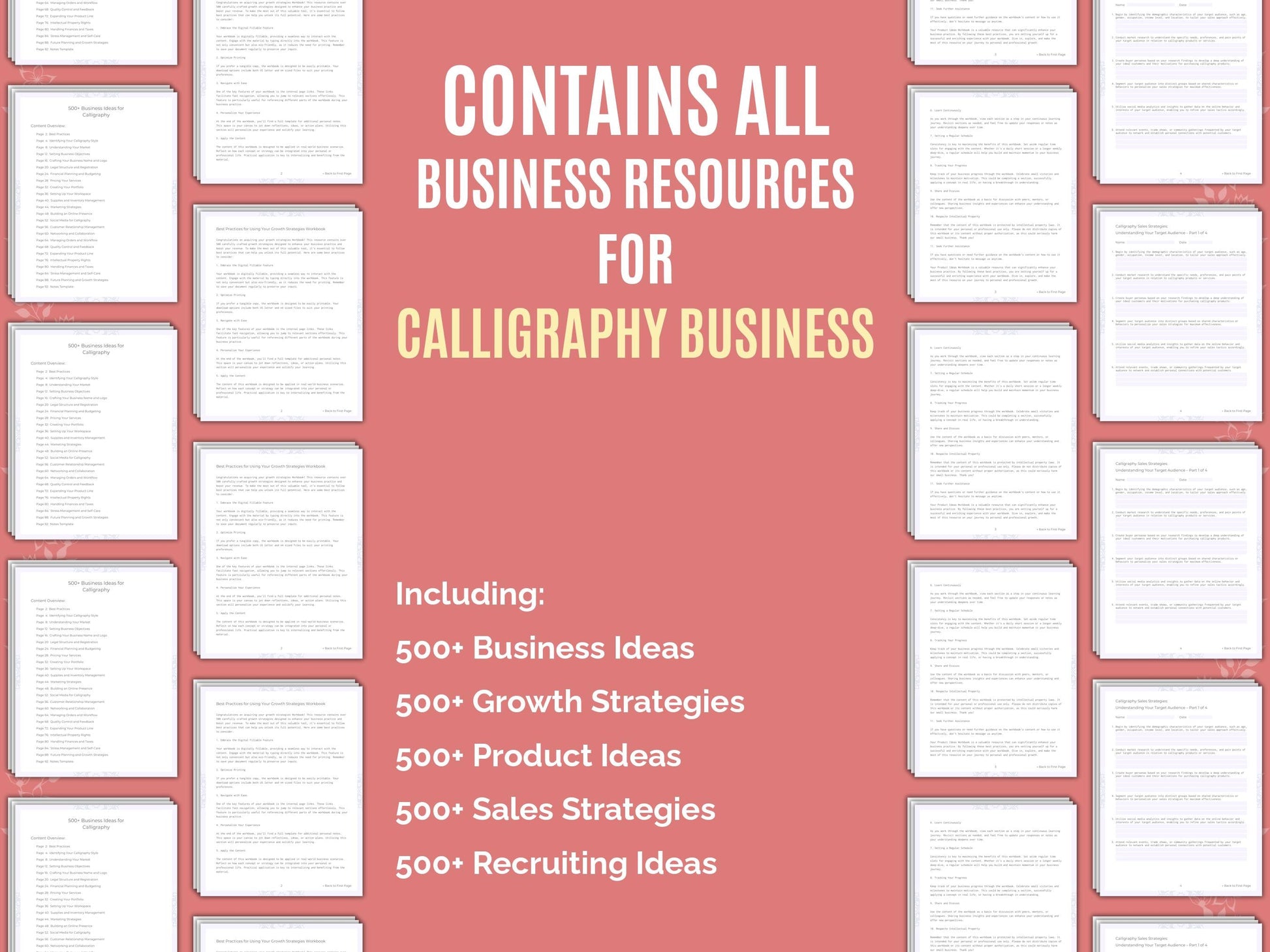 Calligraphy Business Worksheets