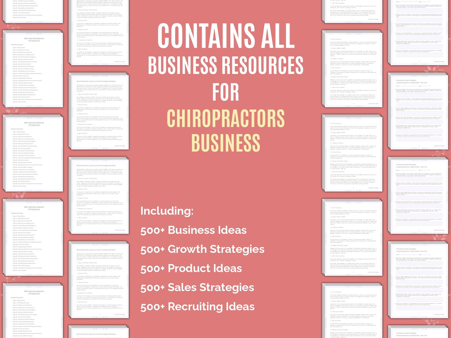 Chiropractors Business Worksheets