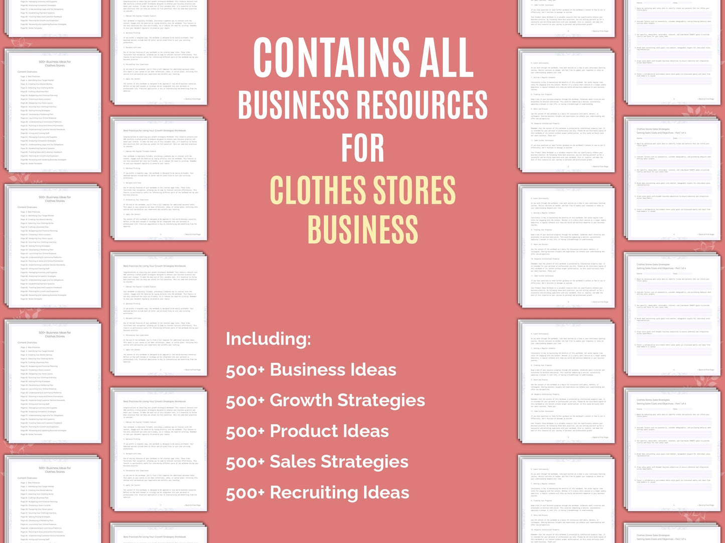 Clothes Stores Business Worksheets