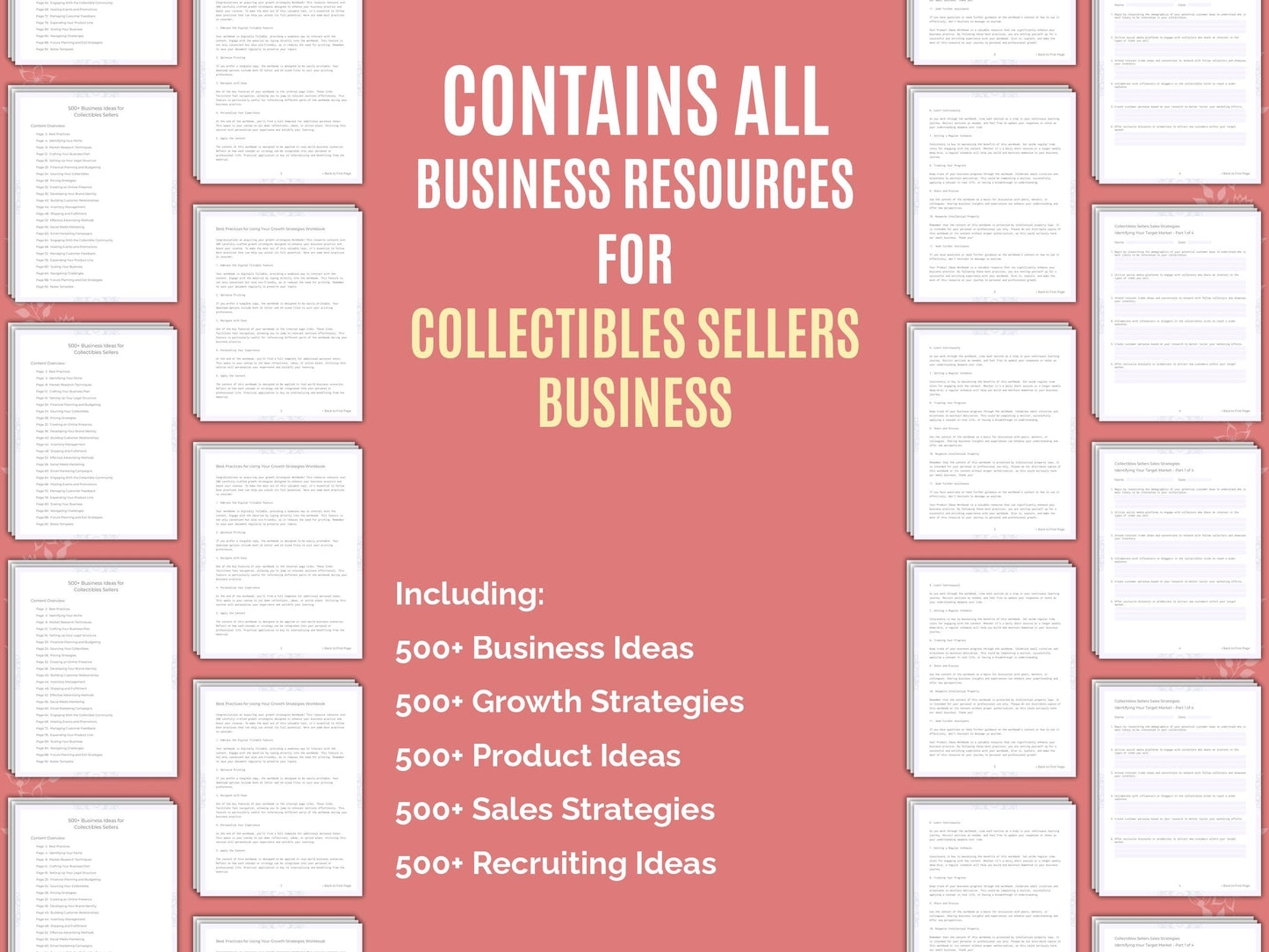 Collectibles Sellers Business Worksheets