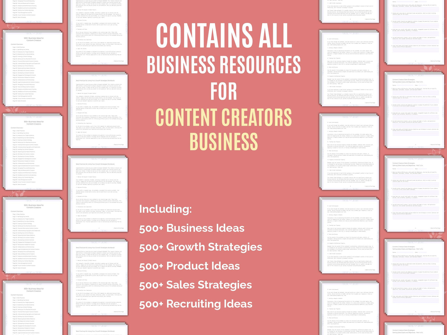 Content Creators Business Worksheets