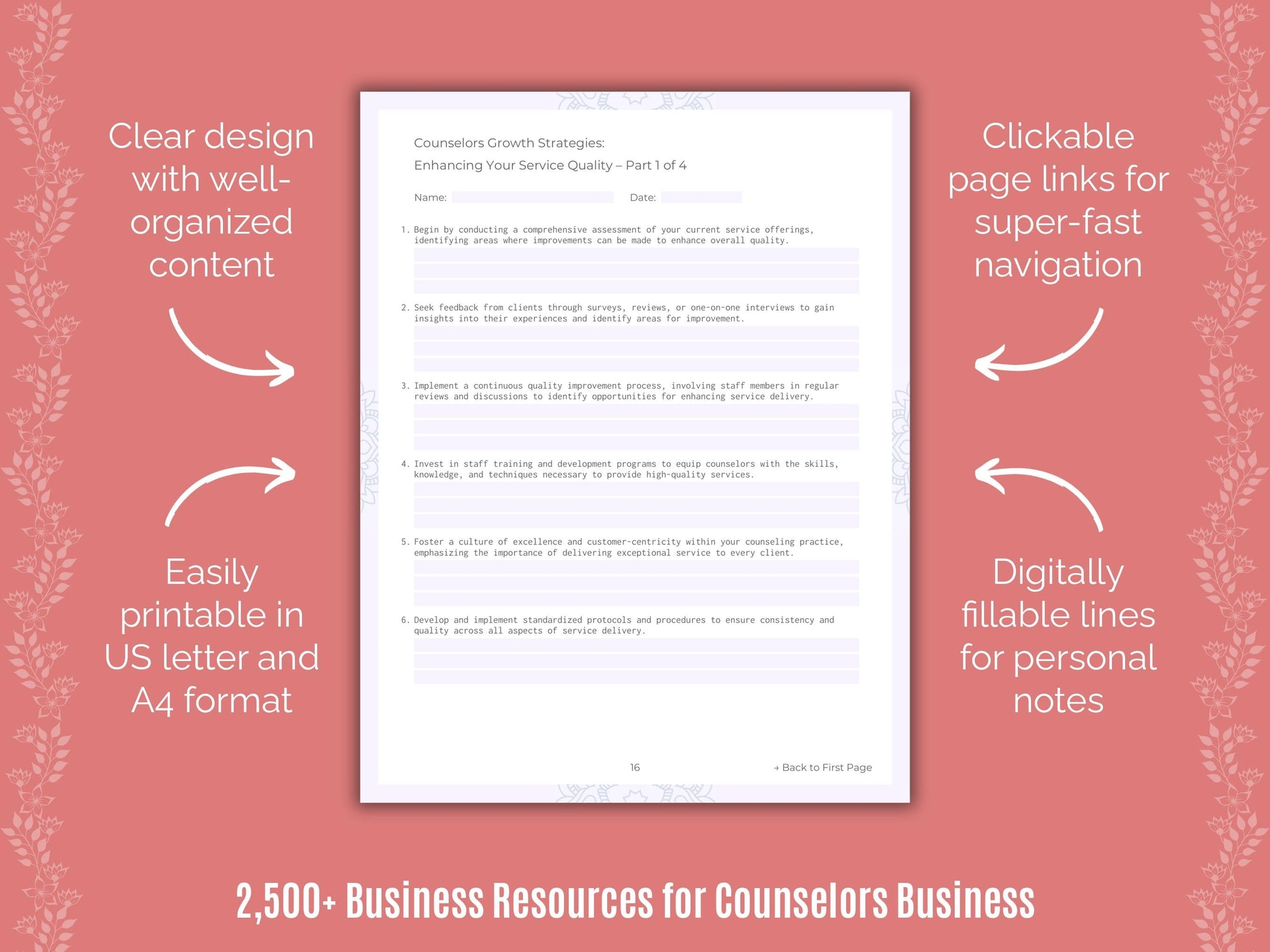 Counselors Business Cheat Sheets