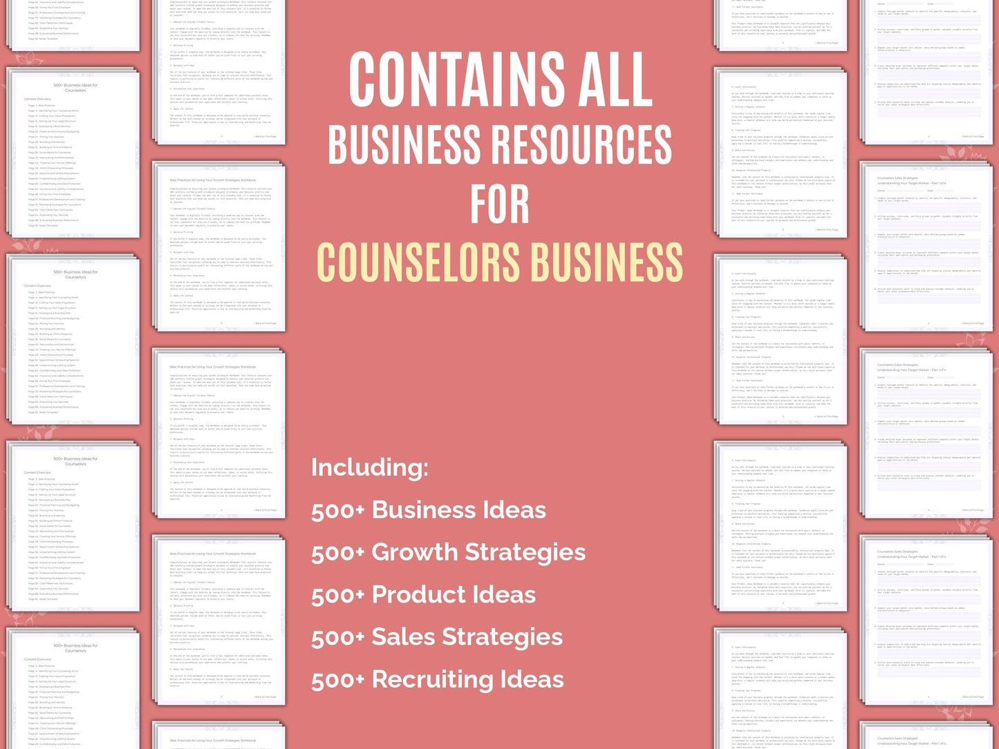 Counselors Business Worksheets