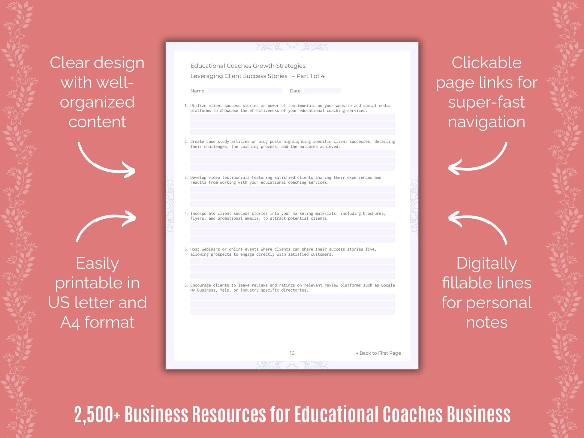 Educational Coaches Business Cheat Sheets