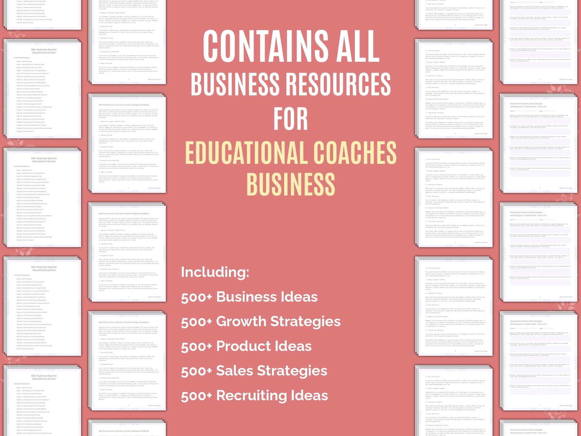 Educational Coaches Business Worksheets