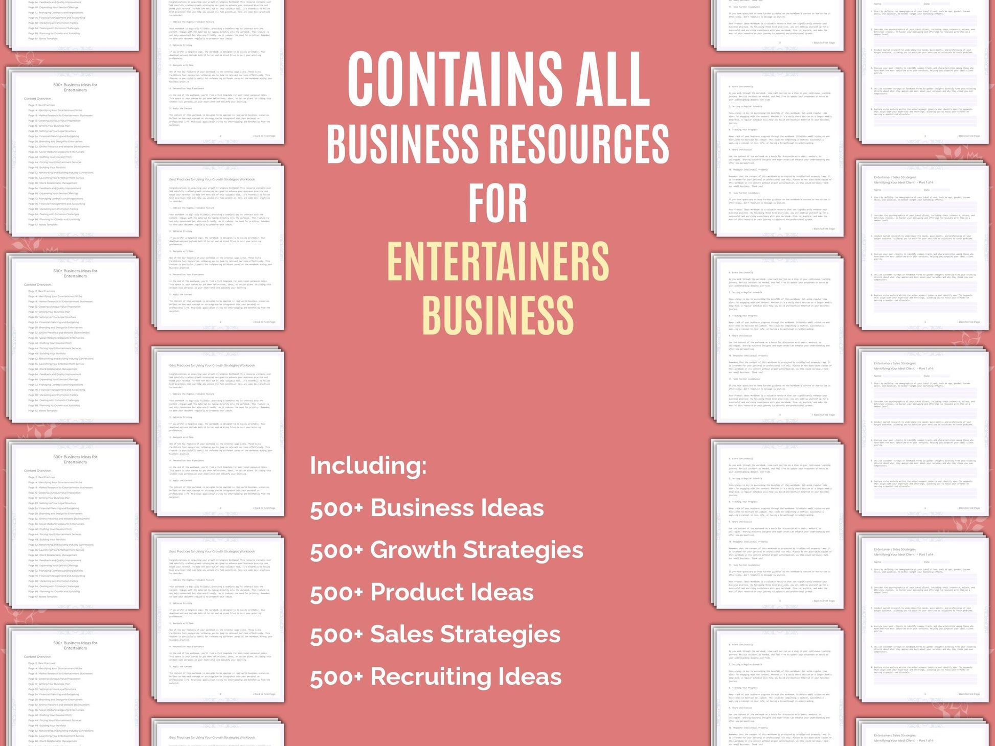 Entertainers Business Worksheets