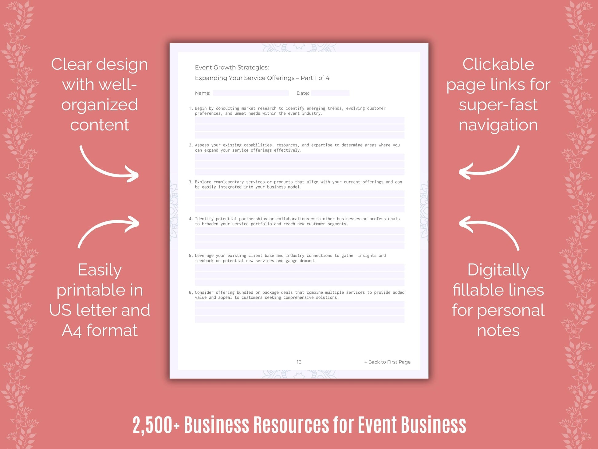 Event Business Cheat Sheets