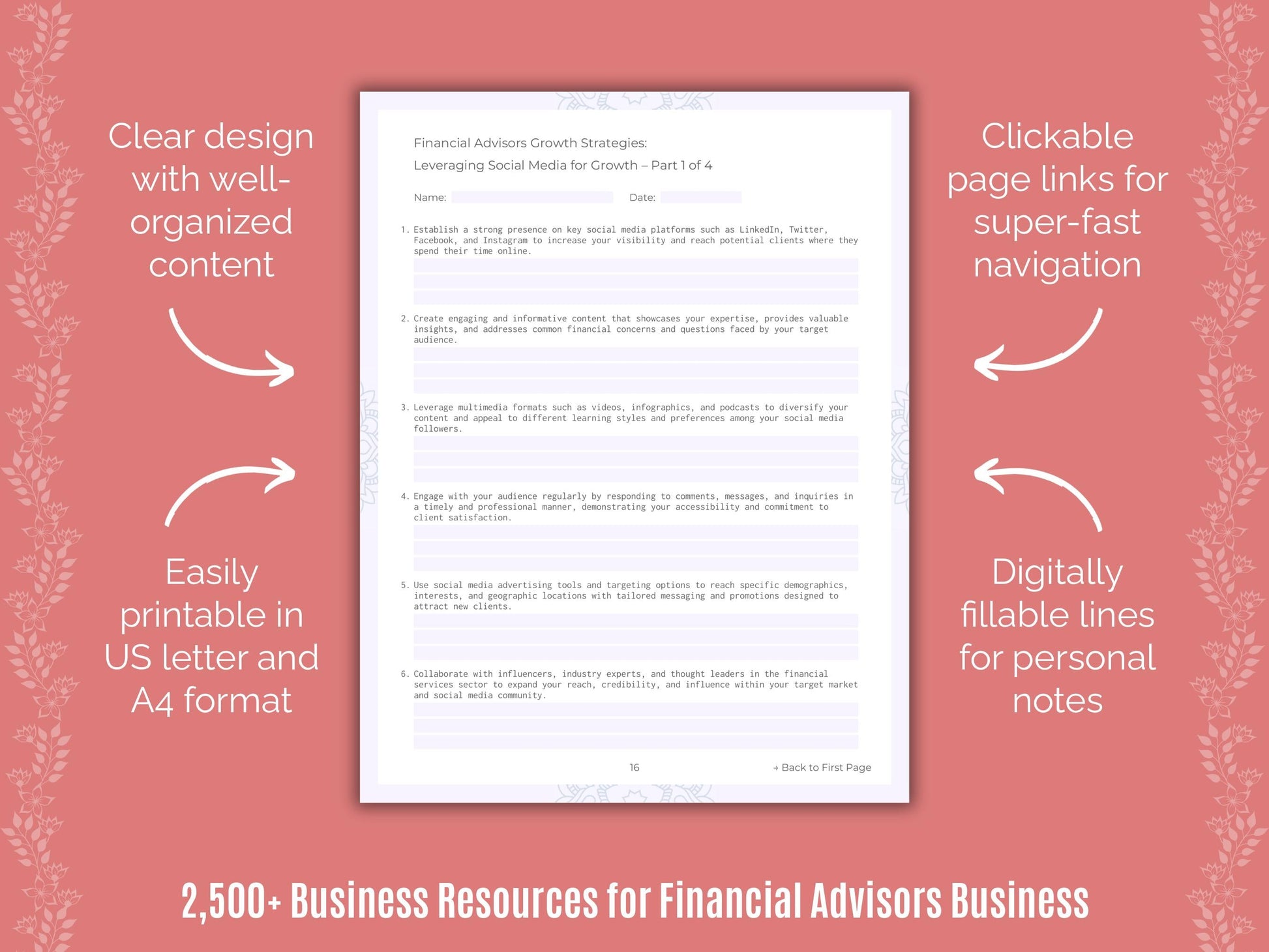 Financial Advisors Business Cheat Sheets