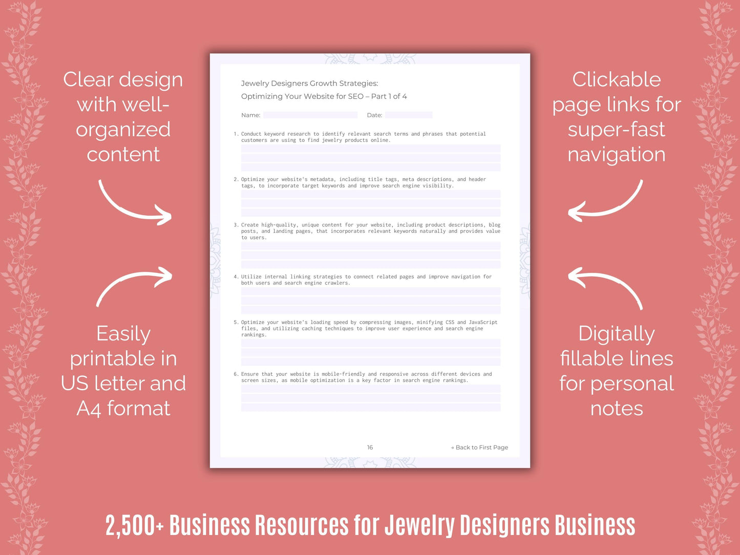 Jewelry Designers Business Cheat Sheets