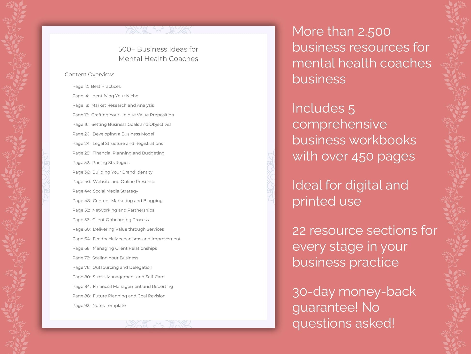 Mental Health Coaches Business Templates