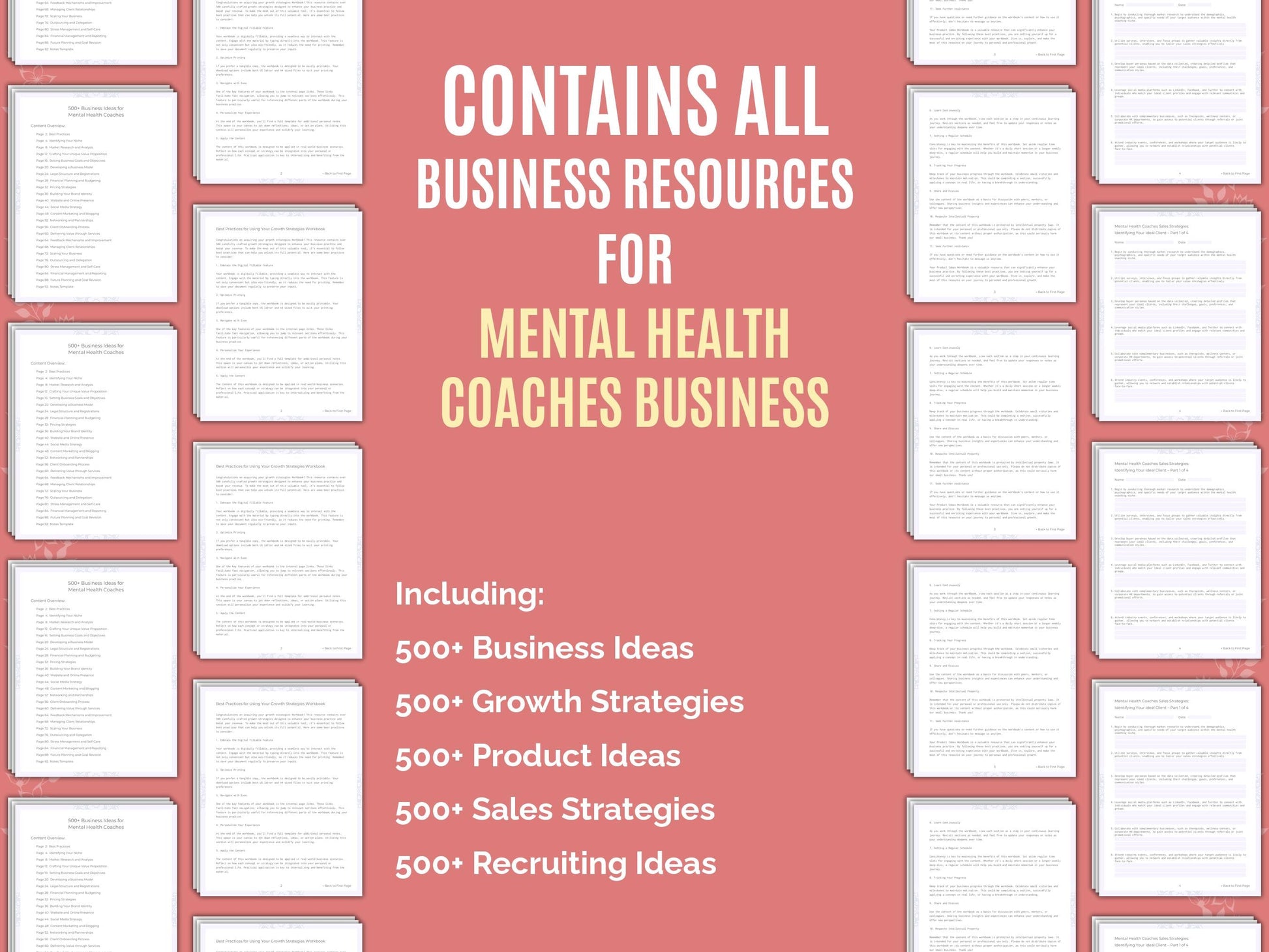 Mental Health Coaches Business Worksheets