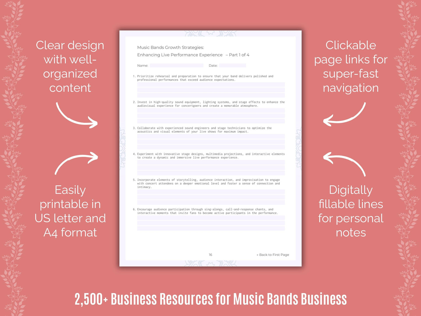 Music Bands Business Cheat Sheets