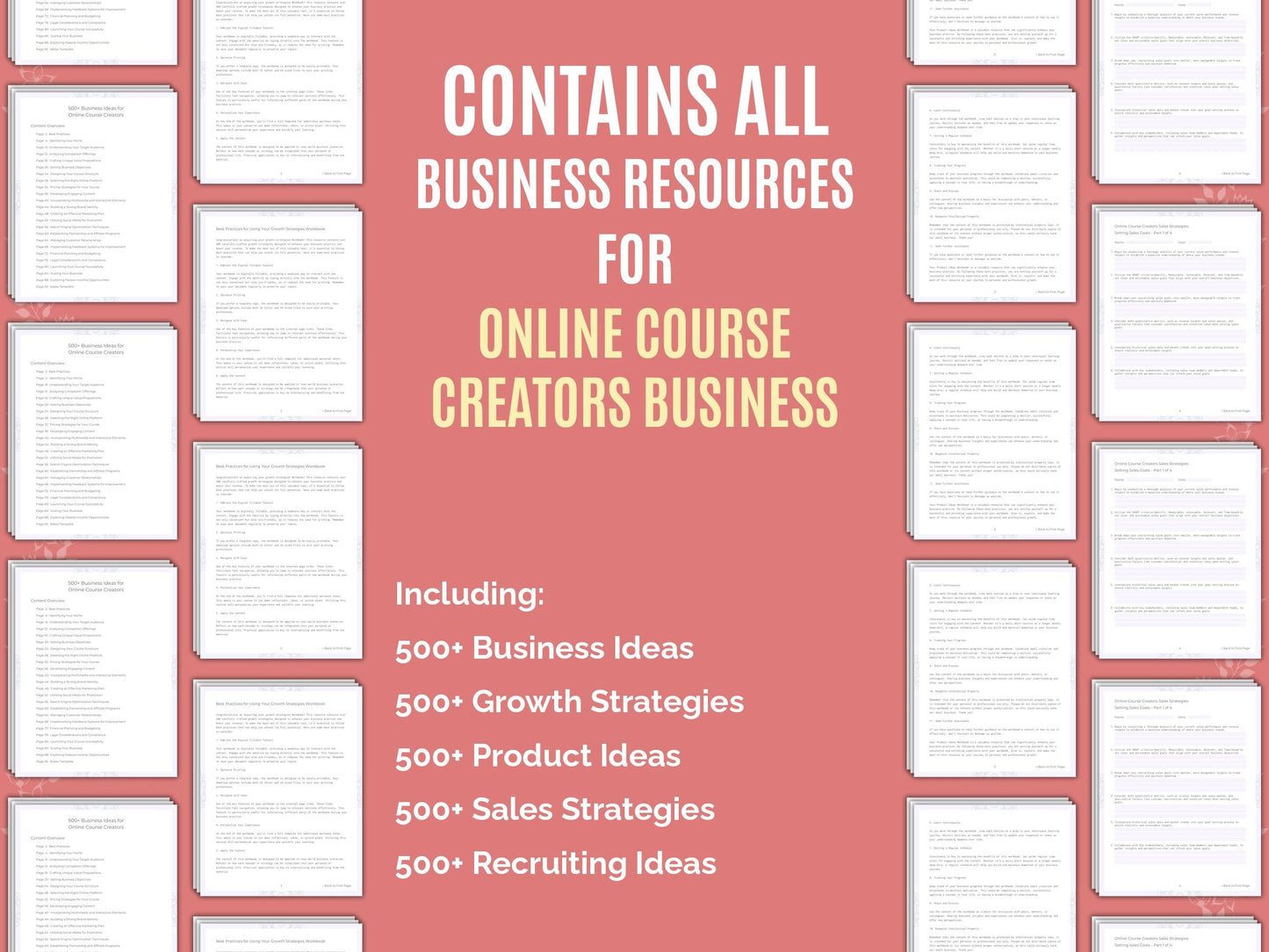 Online Course Creators Business Worksheets