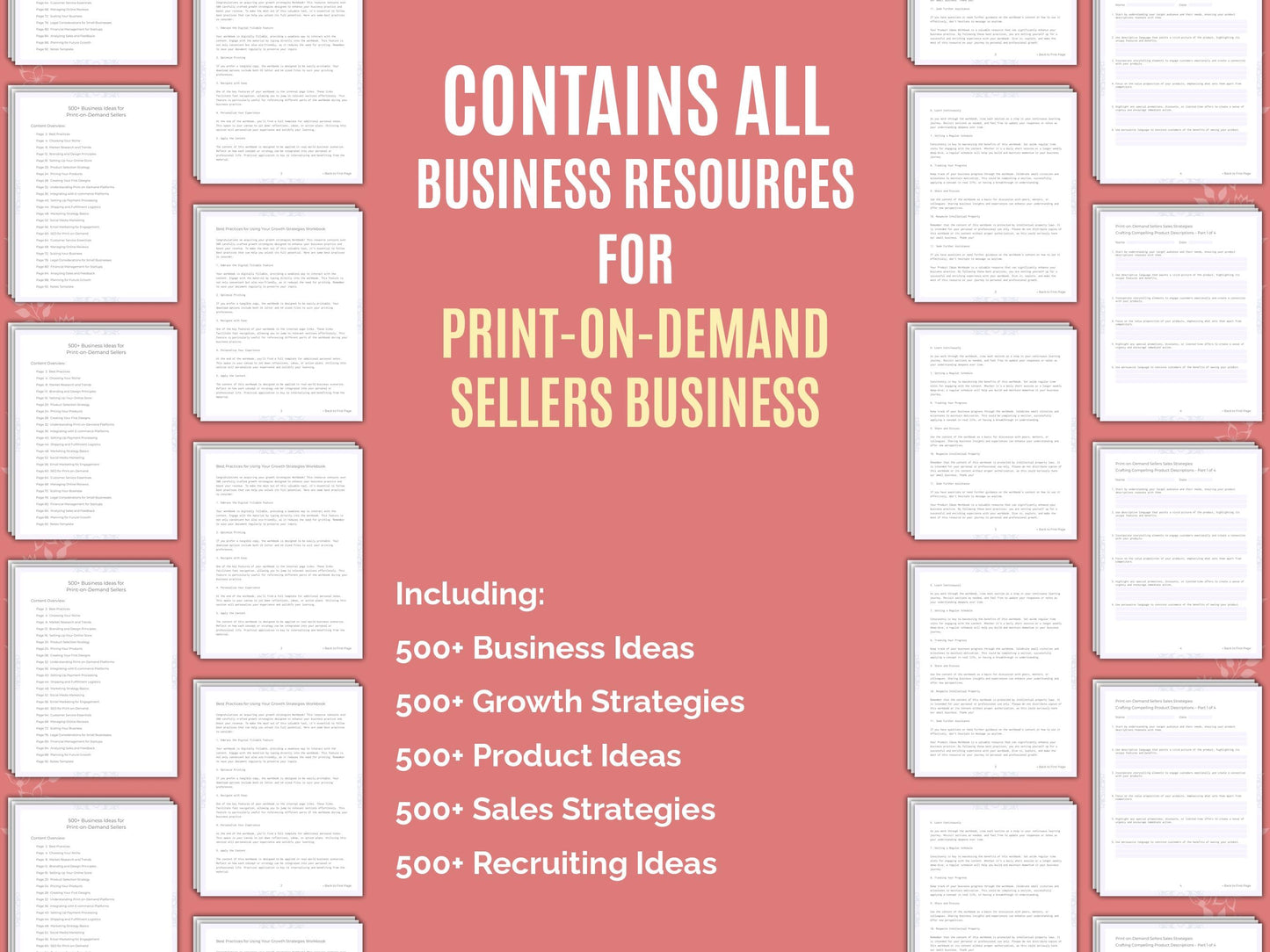 Print-on-Demand Sellers Business Worksheets