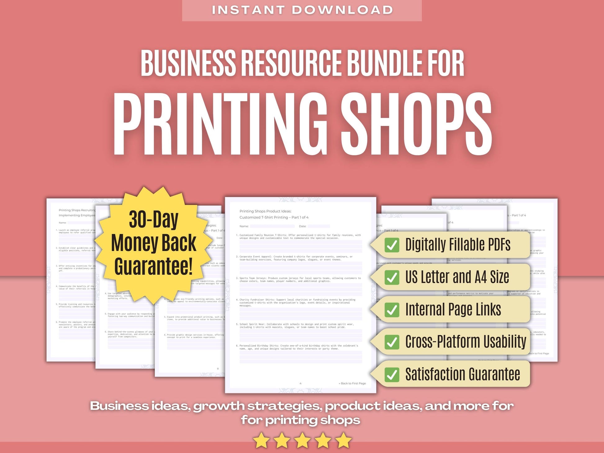 Printing Shops Business Workbooks