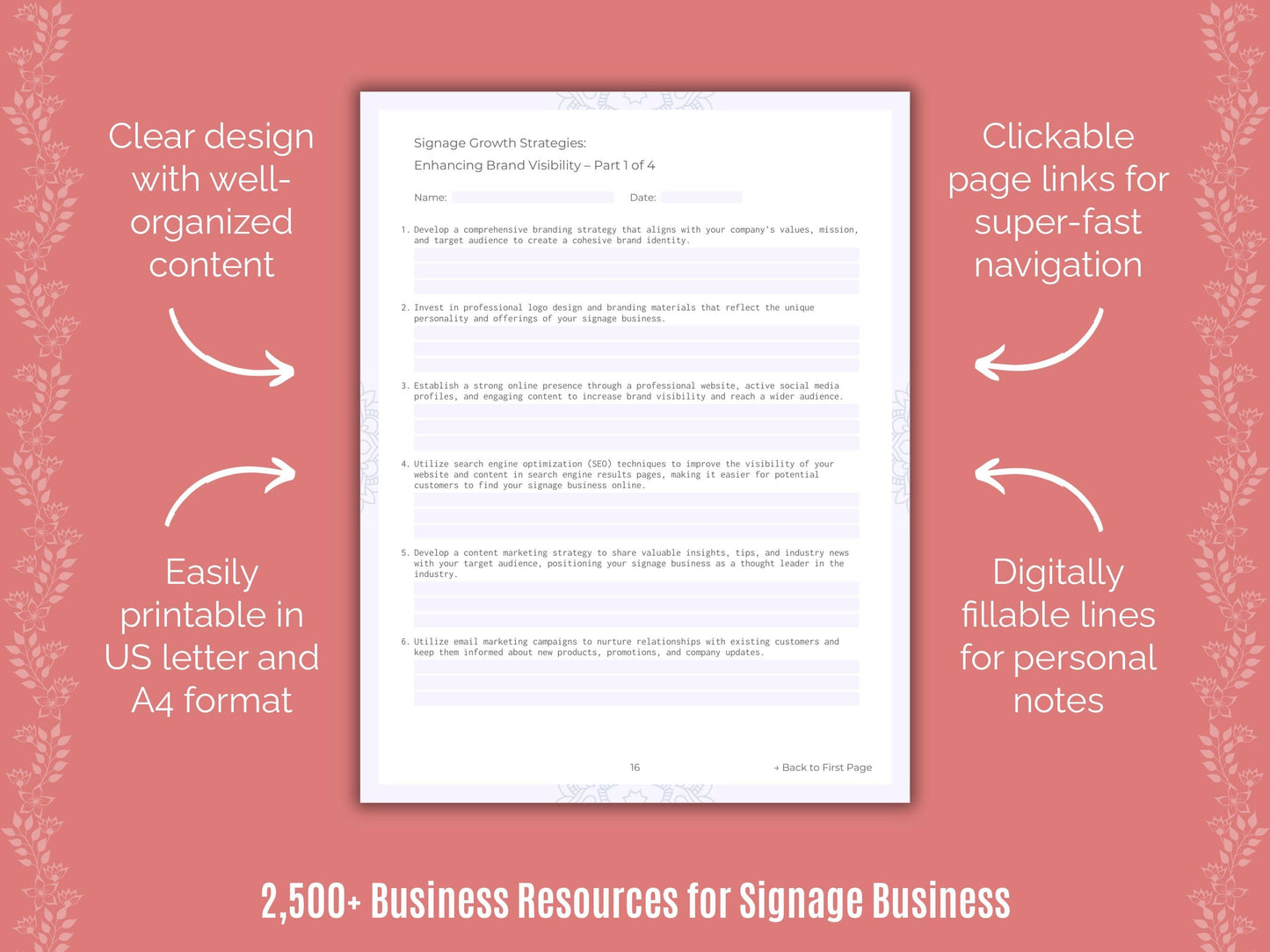 Signage Business Cheat Sheets