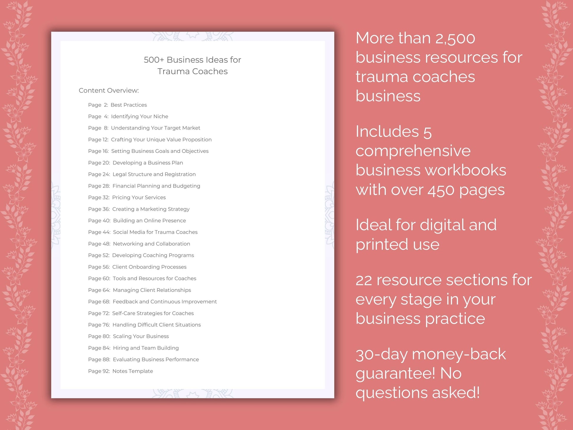 Trauma Coaches Business Templates