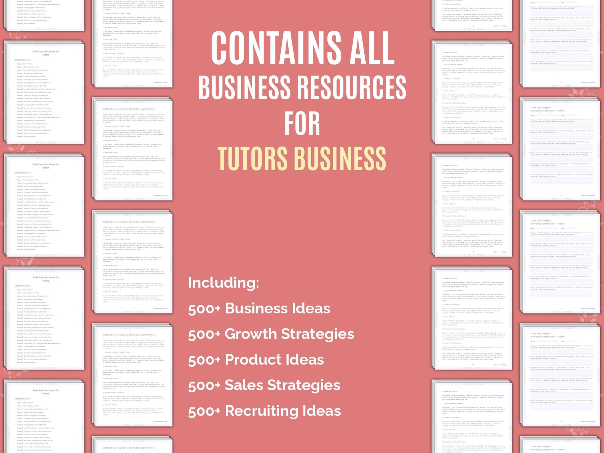 Tutors Business Worksheets