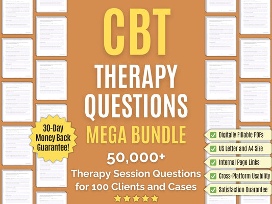 Cognitive Behavioral Therapy (CBT) Session Questions Psychology Workbooks