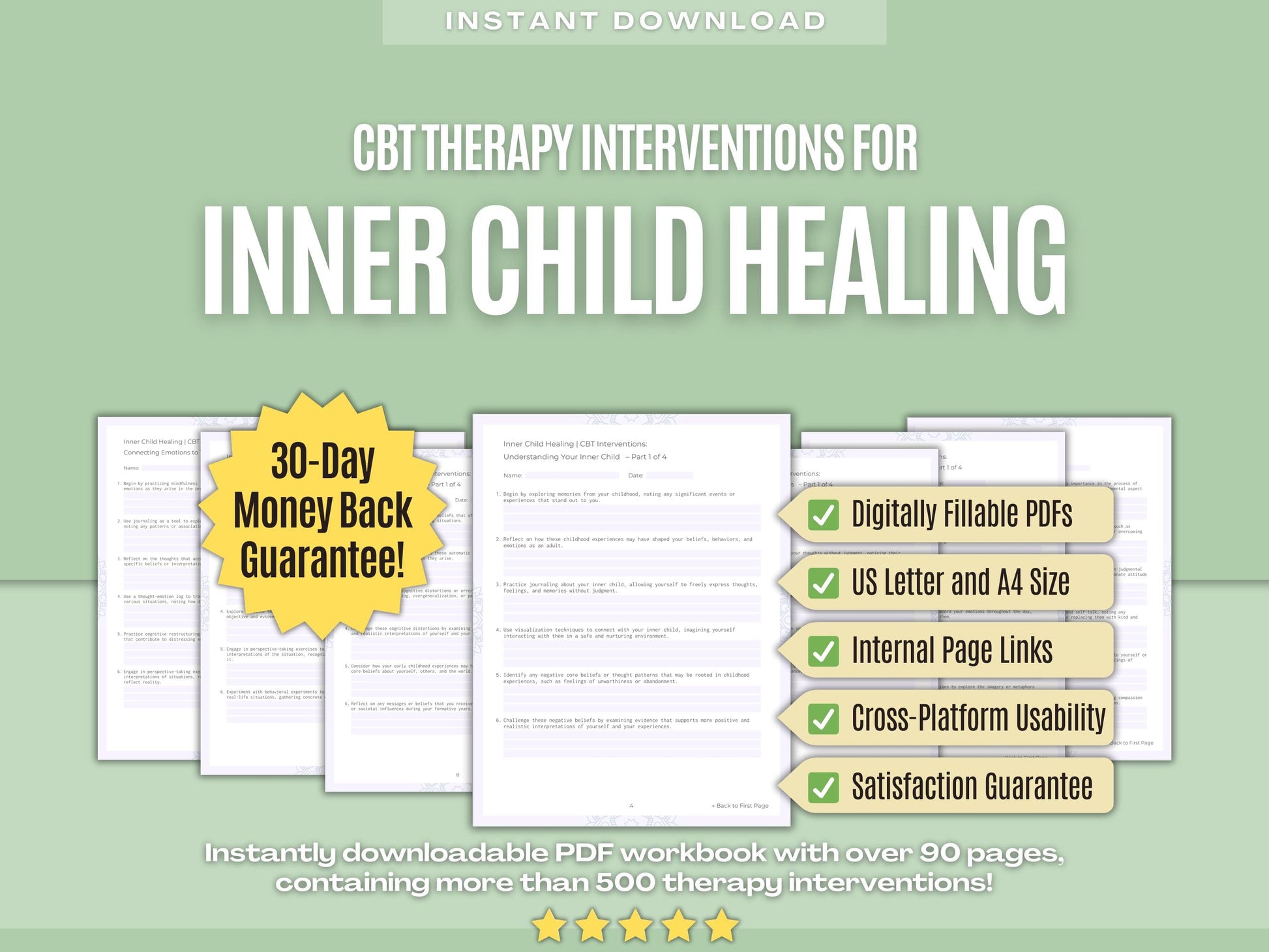 Inner Child Healing Cognitive Behavioral Therapy (CBT) Psychology Workbooks