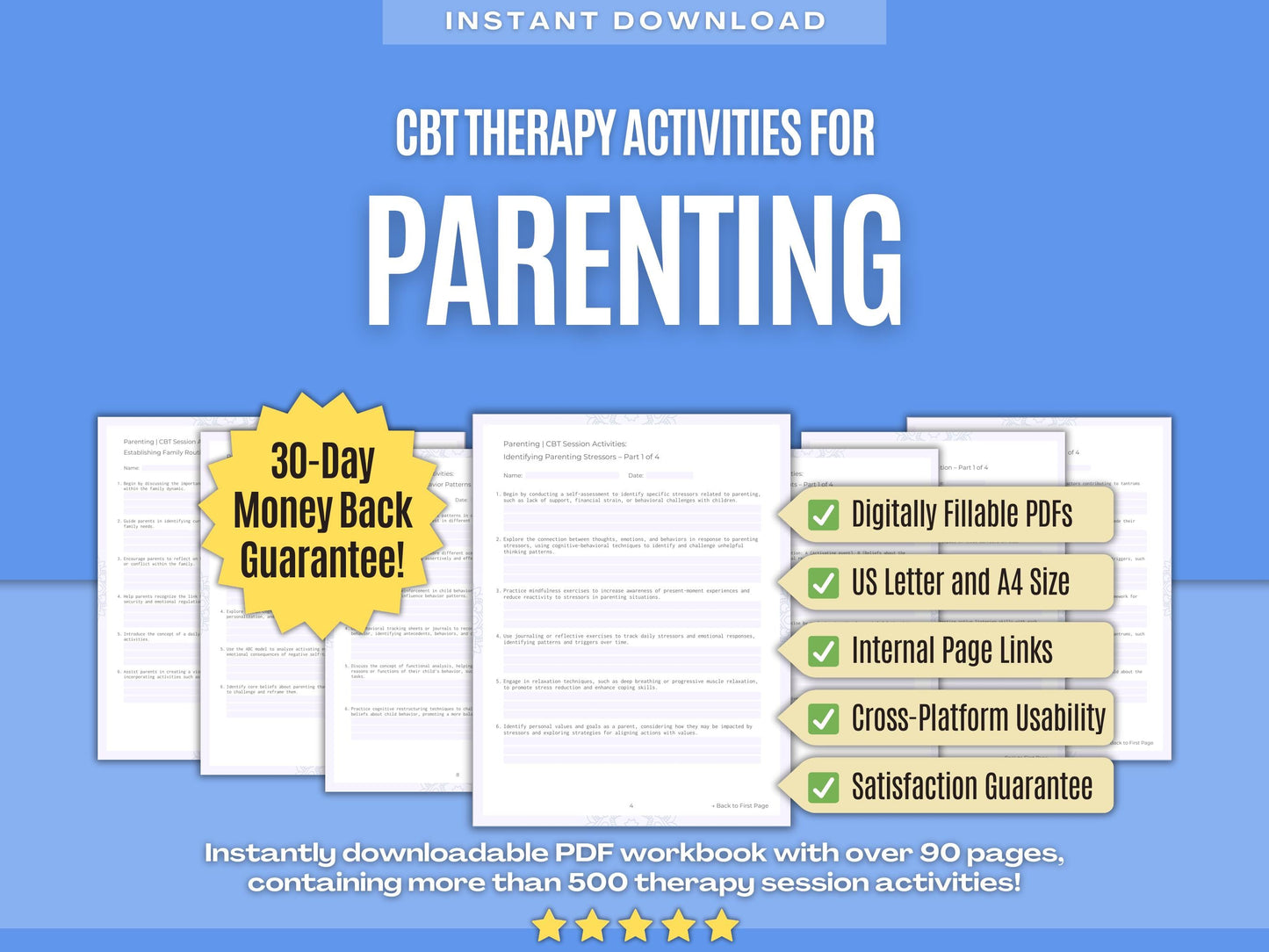 Parenting Cognitive Behavioral Therapy (CBT) Psychology Workbooks