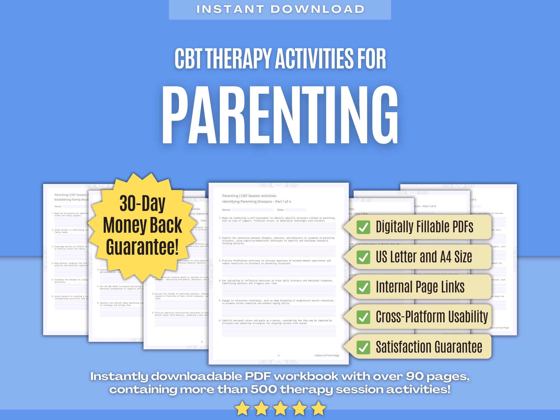 Parenting Cognitive Behavioral Therapy (CBT) Psychology Workbooks
