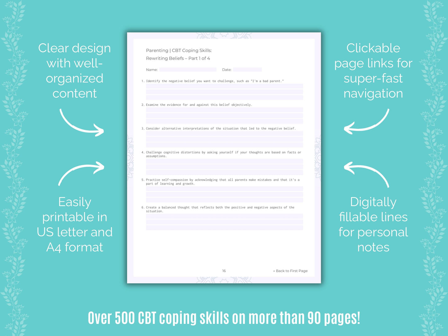 Parenting Cognitive Behavioral Therapy (CBT) Counseling Templates