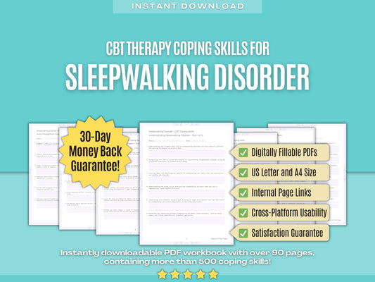 Sleepwalking Disorder Cognitive Behavioral Therapy (CBT) Psychology Workbooks