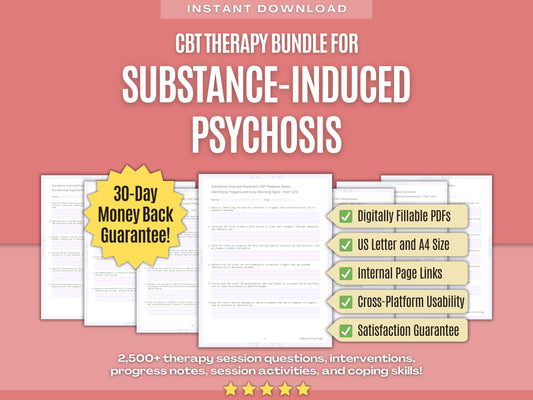 Substance-Induced Psychosis Cognitive Behavioral Therapy (CBT) Psychology Workbooks