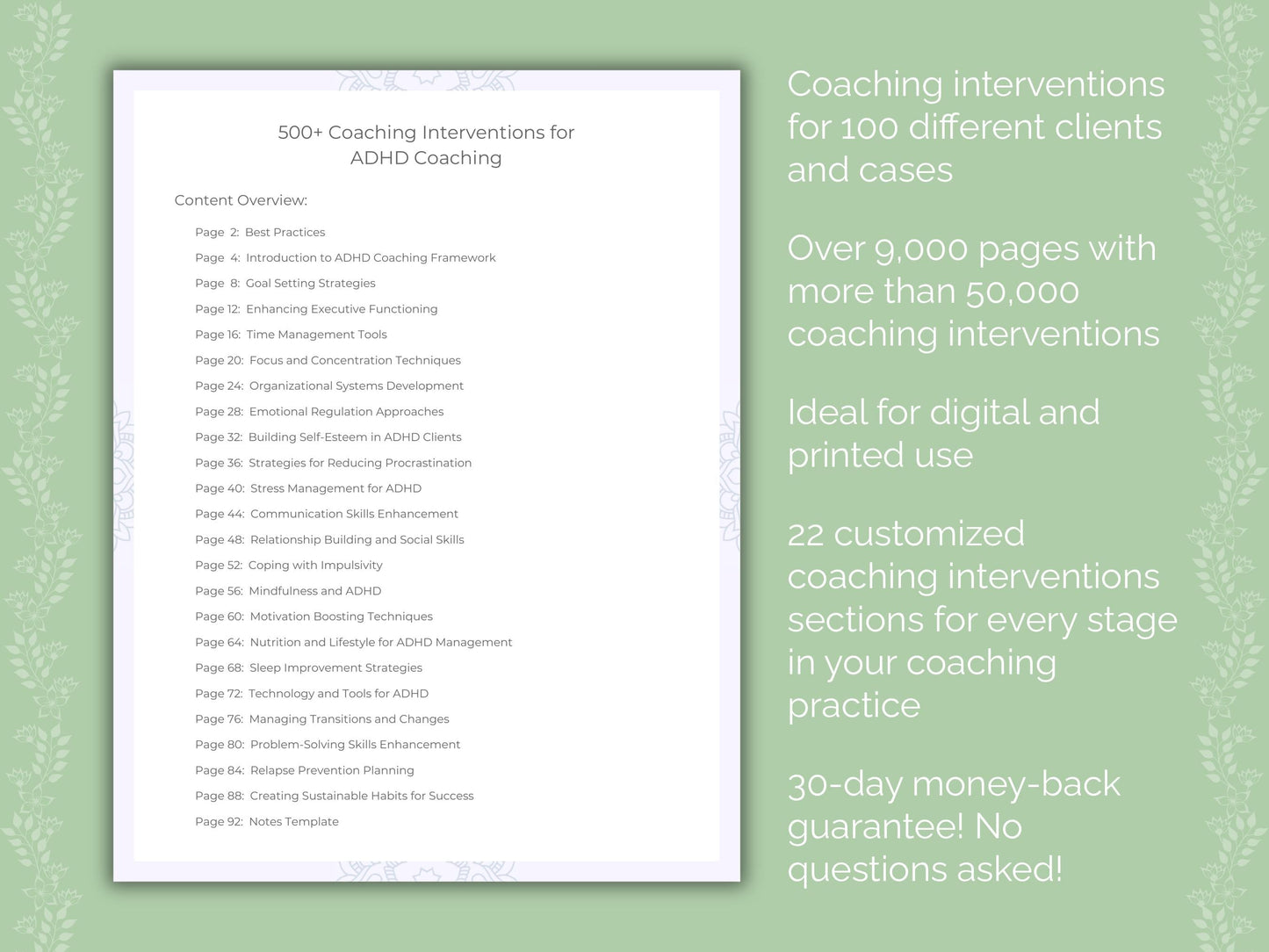 Coaching Interventions Cheat Sheets