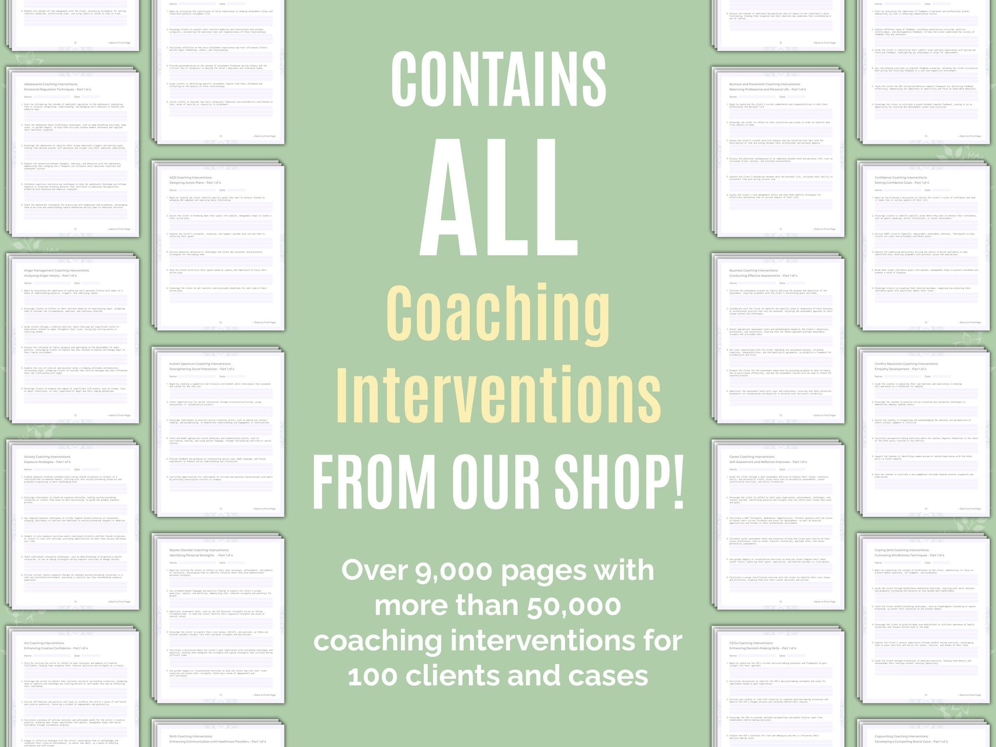 Coaching Interventions Worksheets