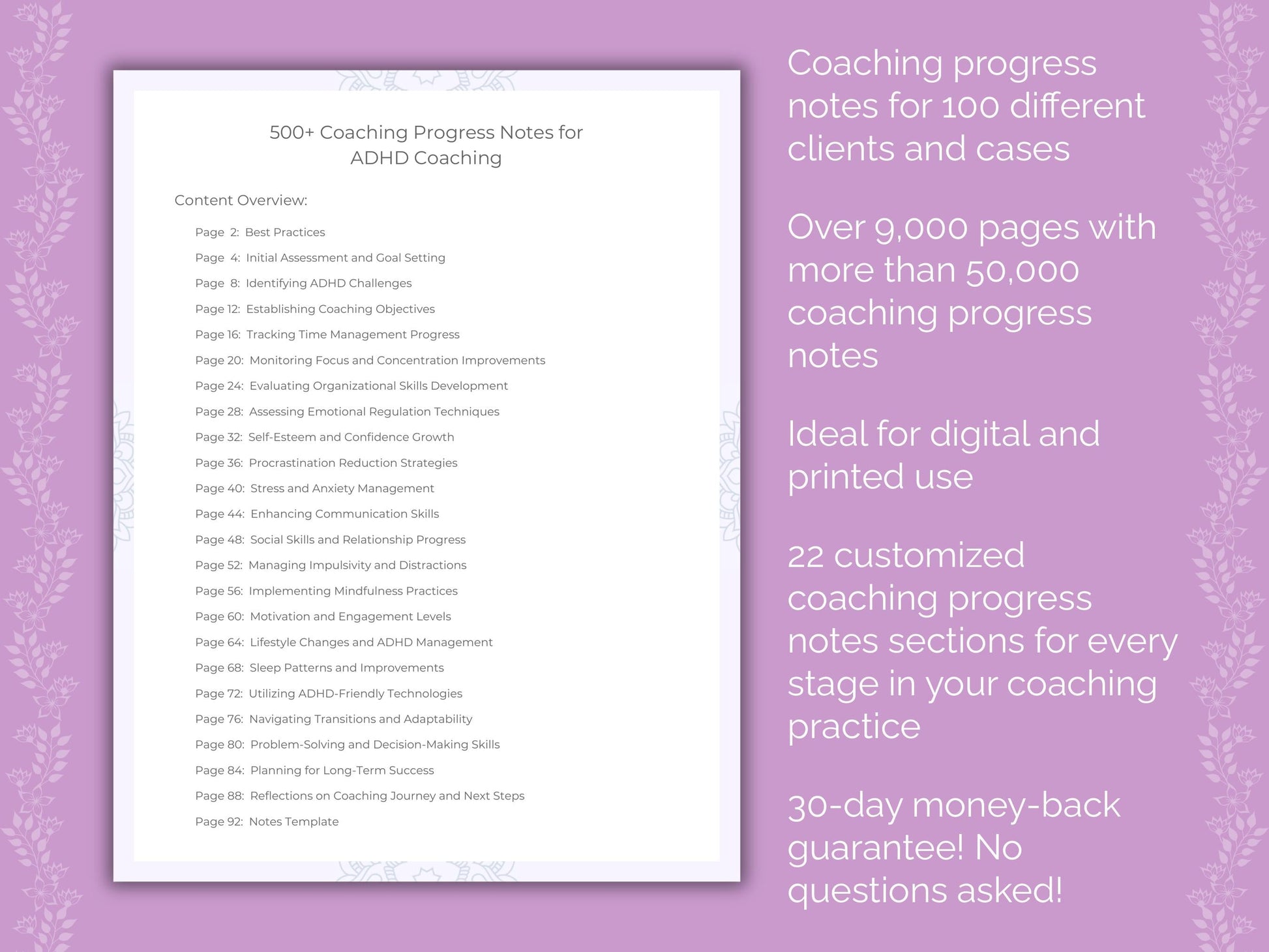 Coaching Progress Notes Cheat Sheets