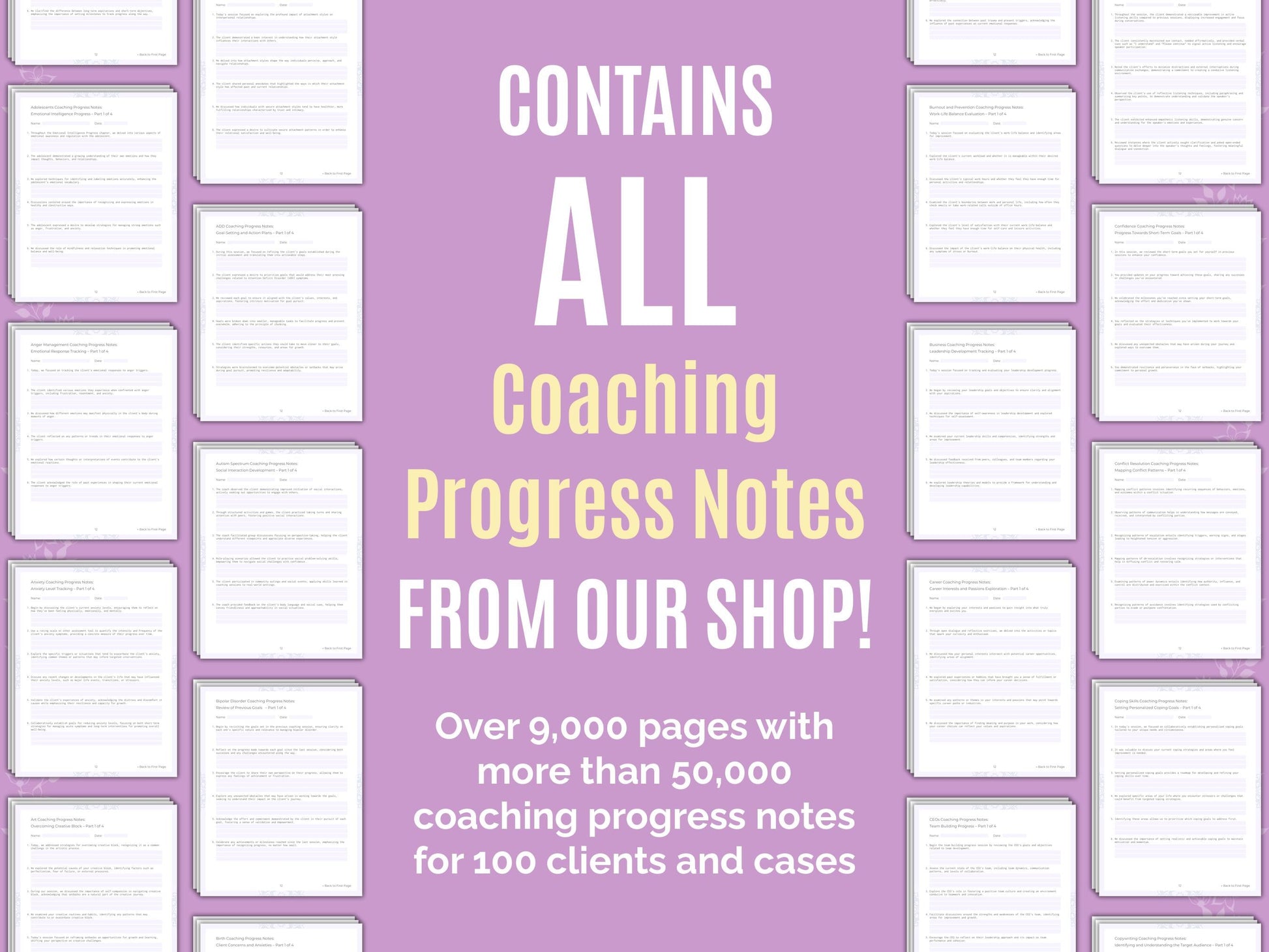 Coaching Progress Notes Worksheets