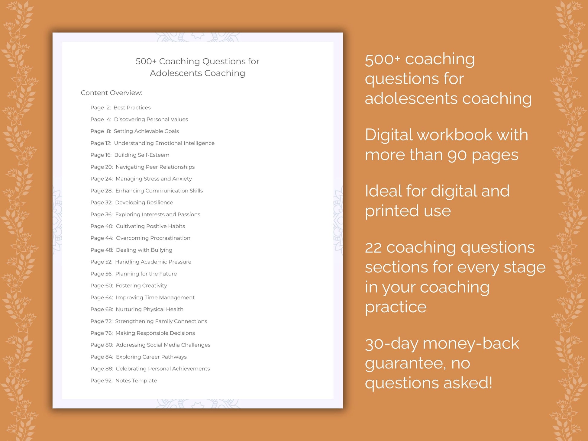 Adolescents Coaching Worksheets