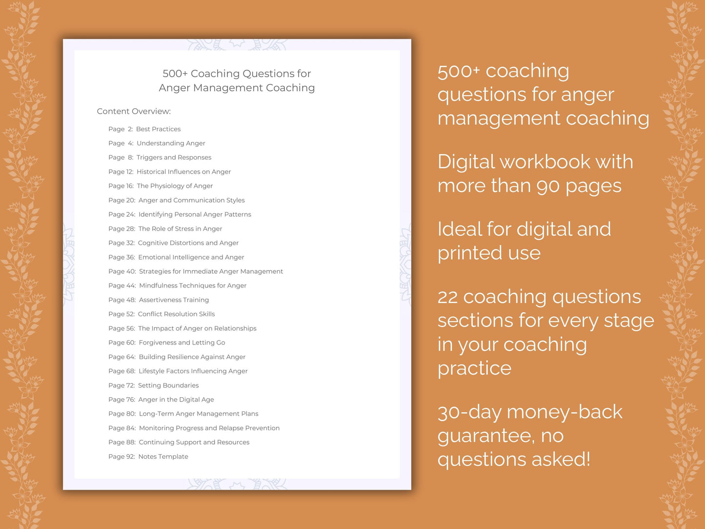 Anger Management Coaching Worksheets