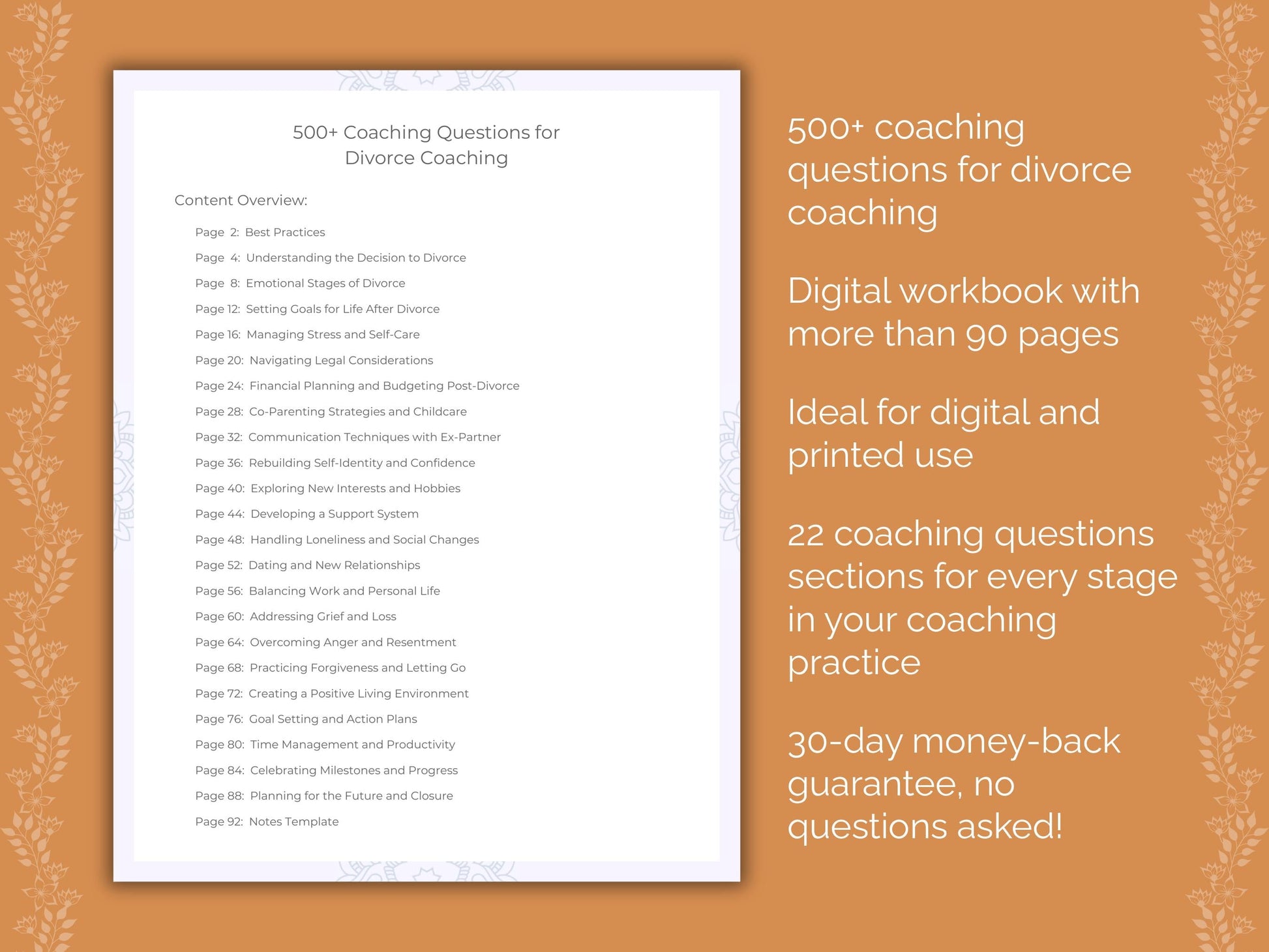 Divorce Coaching Worksheets