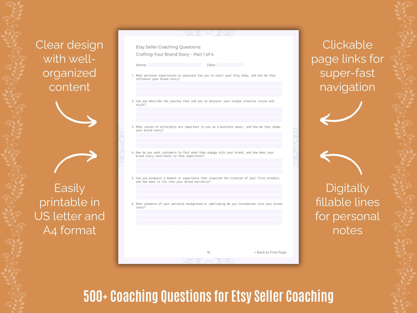 Etsy Seller Coaching Templates