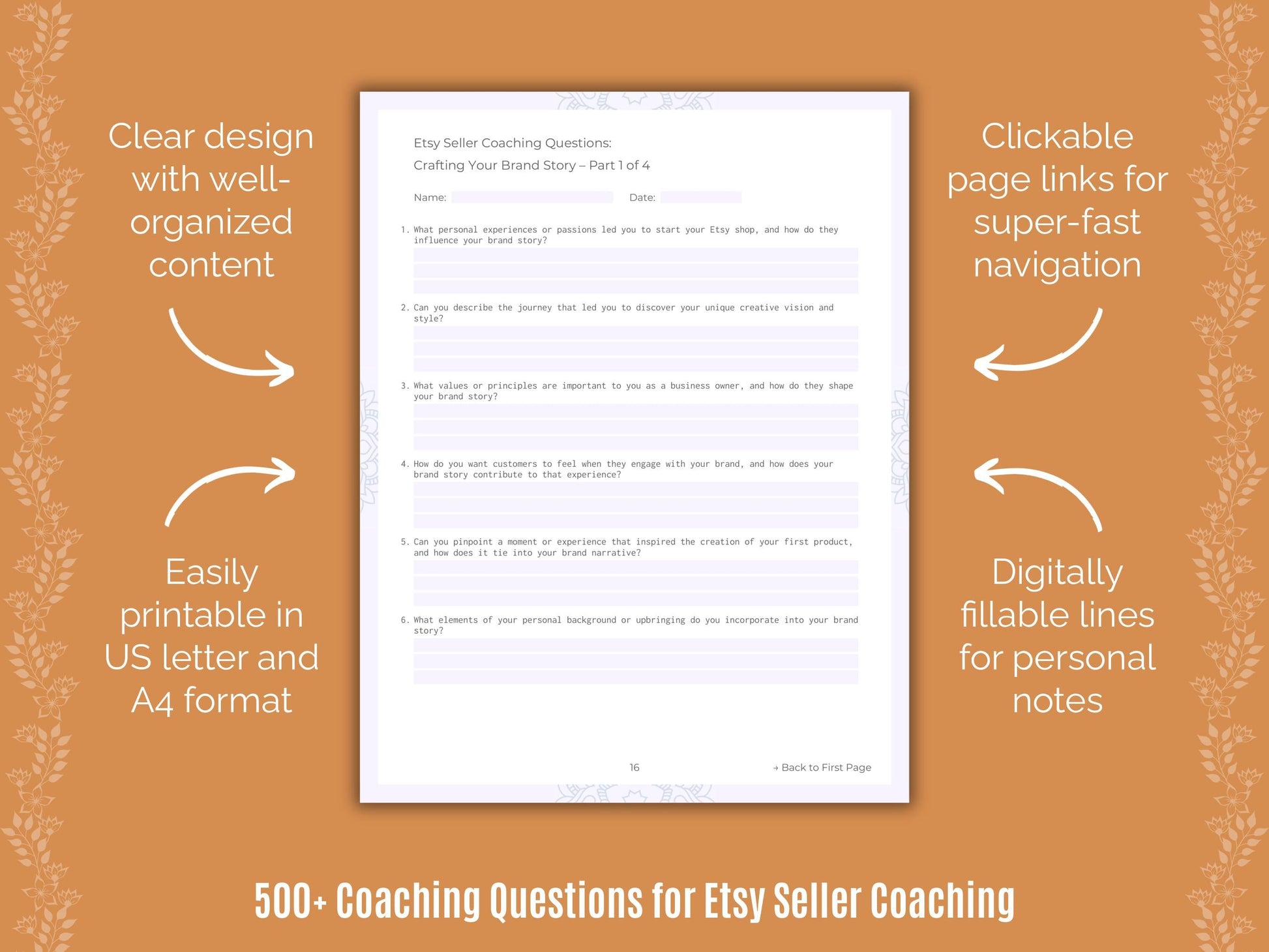 Etsy Seller Coaching Templates