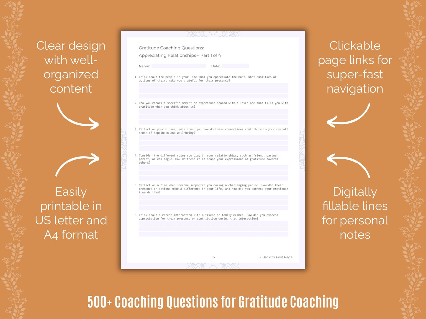 Gratitude Coaching Templates