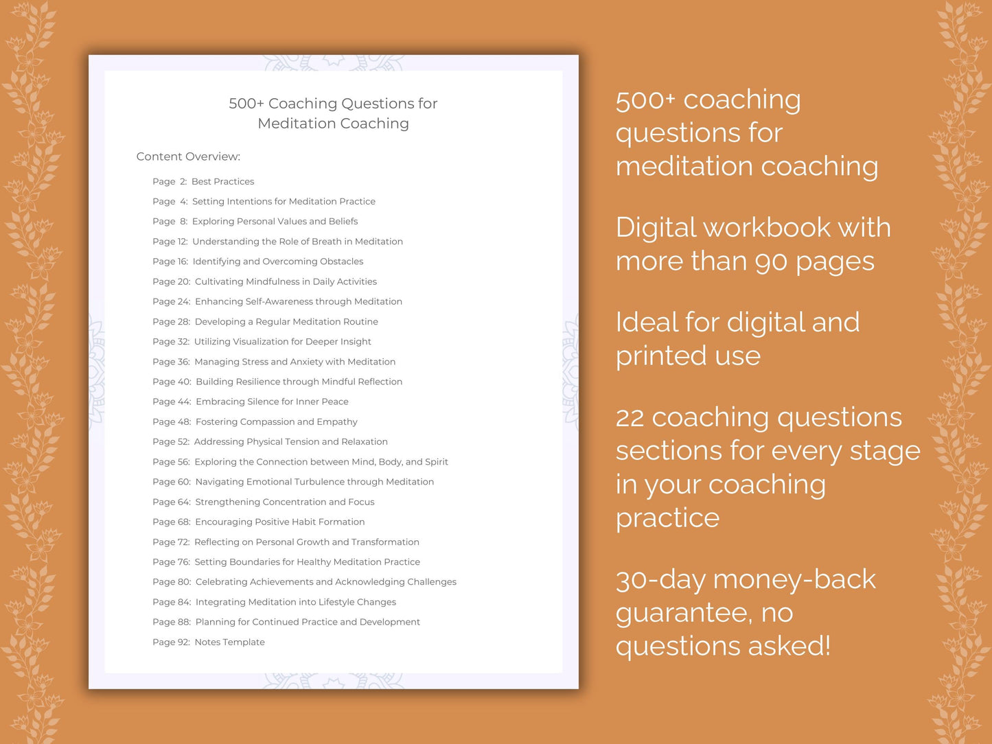 Meditation Coaching Worksheets