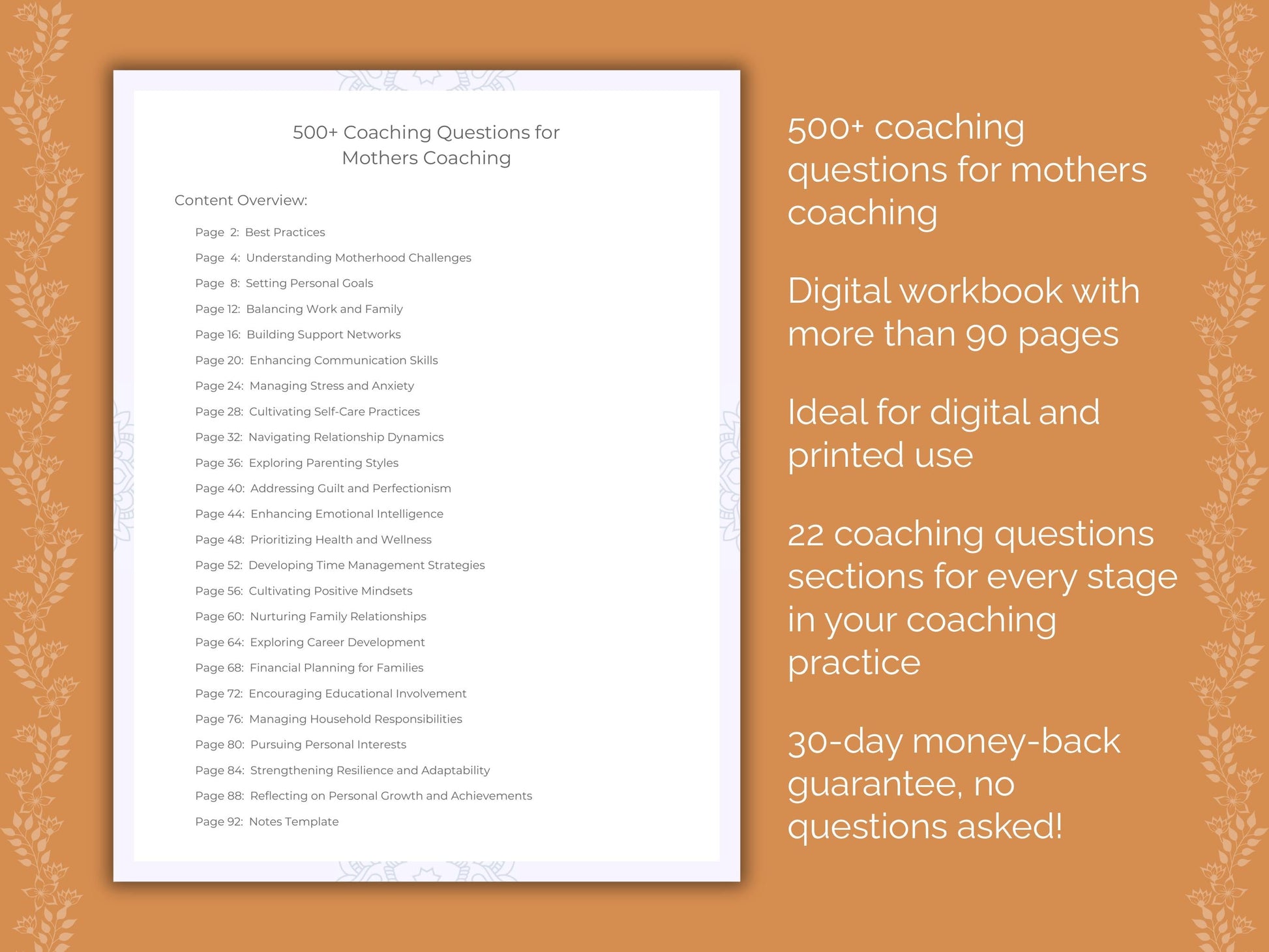 Mothers Coaching Worksheets